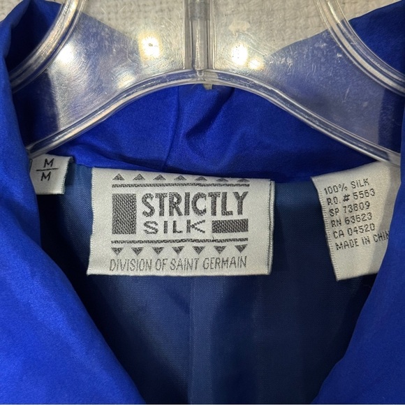 Vintage Strictly Silk Blue Embroidered Jacket โ M 90s Festival Windbreaker - Picture 4 of 6